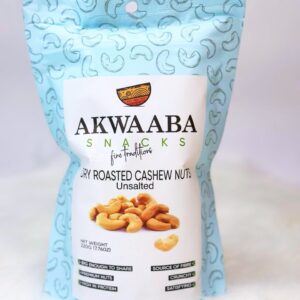 Akwaaba Snacks  Dry  Roasted Cashew Nuts  Unsalted (220g)
